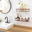 Moforoco Shower Caddy Shelf Organizer Rack, Self Adhesive Black Bathroom Shelves Basket, Home Farmhouse Wall Inside Organization and Storage Decor Rv Accessories, First Camper Apartment Essentials
