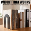 Officemate Heavy Weighted Bookends, Sturdy Office & Home Shelf Organizers, Set of 2 Black Metal Book Supports (93182)