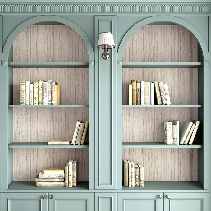 CRE8TIVE Wide 24"x118" Cream White Grasscloth Wallpaper Textured Wallpaper Stick and Peel Fabric Linen Contact Paper for Walls Removable Self Adhesive Faux Grass Cloth Wall Paper for Bathroom Bedroom