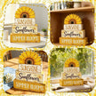 4 Pcs Sunflower Decor Faux Book Stack Blocks Farmhouse Tiered Tray Decor Summer Decorations for Home Kitchen Table Rustic Sunflower Kitchen Decor