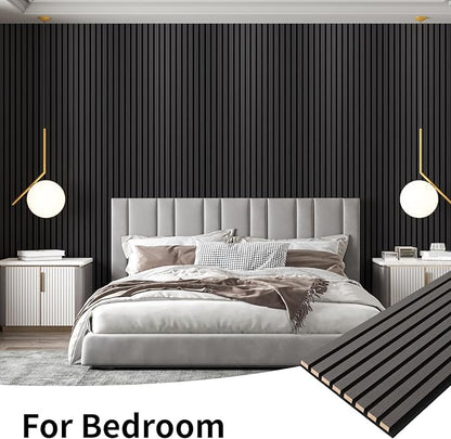 Art3dwallpanels Wood Slat Wall Panel, 108'' x 13'' Wood Panels for Wall 2 Pack 3D Soundproof Wall Panels, Large Acoustic Panels for Interior Ceiling and Wall Decor Noise Reduction,Smoky Wood