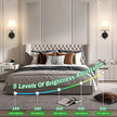 Wireless Sconces Set of 2, Battery Wall Sconce Including 10000mAh Large Capacity Dimmable Magnetic Battery Operated Light Bulbs, Easy to Installed in Any Area Without Hiring Electrician.