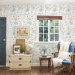 Floral Peel and Stick Wallpaper Vintage Wallpaper Colorful Wall Paper Wildflower Contact Paper for Cabinets Vinyl Renter Friendly Waterproof Self-Adhesive Bathroom Kitchen Bedroom 393