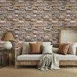Abyssaly Stone Wallpaper Brick Wallpaper Peel and Stick Stone Backsplash Self-Adhesive Removable Vinyl Wall Paper Grey Faux Brick Shelf Liner 17.71