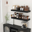 Deep Floating Shelves | 36 Inch Black Floating Shelves Set of 2 | 12 Inch Deep Rustic Wood Shelves for Wall | 36