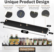 Magnetic Stove Top Shelf, 30 Inch Magnetic Silicone Kitchen Spice Rack for Back of Stove, Over the Stove Top Kitchen Organization, Oven Shelf, Seasoning Organizers, Easy to Clean, Black