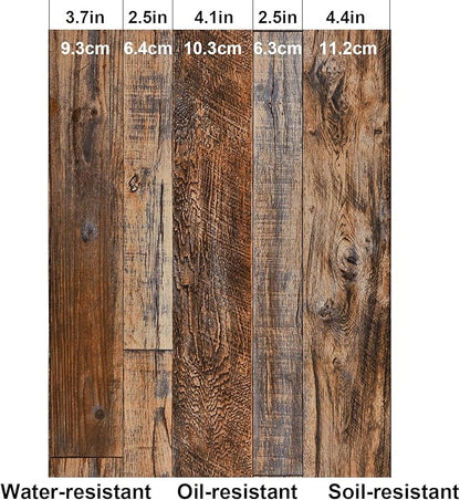 WENMER 11.8" x 394" Brown Wood Wallpaper Peel and Stick Wallpaper Shiplap Self Adhesive Wall Paper Removable Wood Contact Paper for Cabinet Countertop Shelf Drawer Wall Door