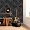 WoveN SounD Artisan Acoustic Wall Panels, 16 Pack 12x12 Inch, Wood Veneer Carved Sound Proof Wall Decor, Self-Adhesive for Home, Studio, Office & Focus Zones, Grid Weave, Black Oak