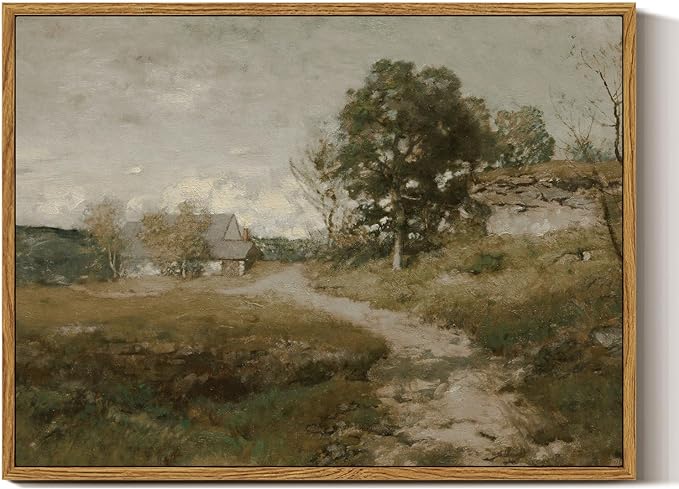 InSimSea Framed Canvas Wall Art Decor, Vintage Countryside Decor for Living Room Bedroom, Eathry Moody Art, Painting for Bathroom Office Hallway Room, 12