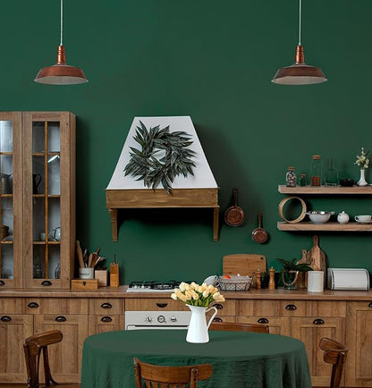 HeloHo 394"X15.7" Solid Green Wallpaper Matte Textured Contact Wallpaper Peel and Stick Self Adhesive Removable Wallpaper Waterproof Paper for Living Room Bedroom Decor