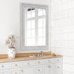 Americanflat 24x36 Wall Mirror - Hanging Mirrors with Durable Frame - Modern Mirror for Bathroom, Bedroom, Living Room - Mirrors for Wall Display and Home Decor - Metallic White with Beaded Texture