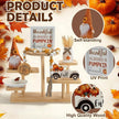 Thanksgiving Decorations for Home 6PCS Tiered Tray Decor Set, Tabletop Fall Decor for Tray Shelf Mantel Fire Place Office Desk Thanksgiving Autumn Table Centerpieces Pumpkin Farmhouse Wood Signs