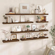 Fun Memories Floating Shelves for Wall, 40Inch Floating Shelves Set of 2, Hanging Shelf with Invisible Brackets, Wood Shelves for Living Room, Bedroom, Kitchen, Walnut