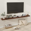 Fun Memories 72 Inch Floating Shelves for Wall, Fireplace Mantel Shelf with Invisible Heavy Duty Bracket, 8 Inch Deep Storage Shelf for Living Room, Kitchen, Farmhouse, Brown