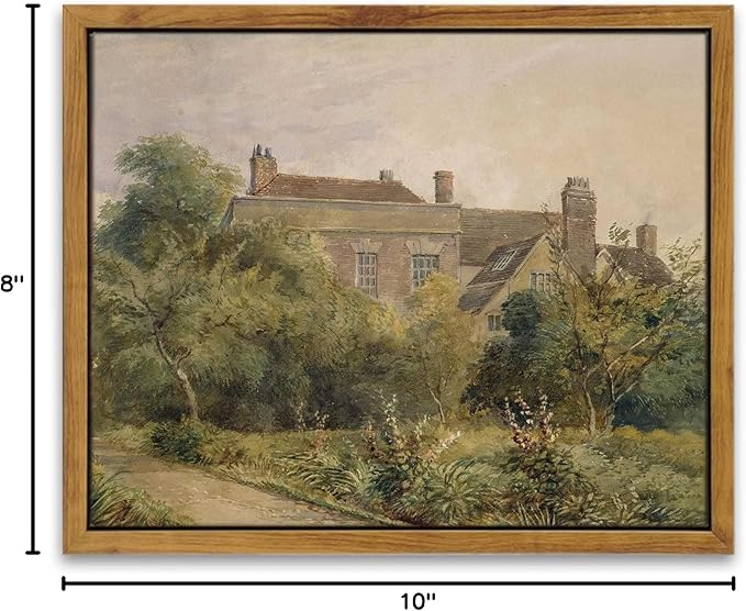 InSimSea Framed Canvas Wall Art Vintage Decor, Home Decor Classical Scenery Watercolor Painting Canvas Prints Wall Decorations for Living Room Home Farmhouse Bathroom Decor, 8