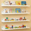 24 Inch Nursery Book Shelves Set of 4, White Metal Floating Shelves for Wall, Scalloped Cloud Book Shelf for Kids Room, Bathroom, Bedroom, Playroom Wall Decor & Storage