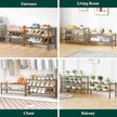 Smiry Bamboo Shoe Rack for Closet, 2 Tier Wooden Stackable Shoe Organizer, Free Standing Shoes Storage Shelf for Entryway, Front Door Entrance, Walnut