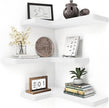 fuqing Corner Floating Shelves, Wall Shelf Set of 3, Shelves for Wall Storage, Solid Wood Shelves for Storage, Wall Mount Wooden Display Shelf for Bathroom Bedroom Kitchen Garage, White