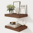 12 Inch Deep Floating Shelves, 16 x 12 Floating Shelf for Books, Rustic Wood Deep Wall Shelves for Home Storage & Display, 2