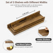 Axeman Picture Ledge Shelf | 16 Inch Brown Floating Shelves Set of 3 | Rustic Brown Wood Wall Shelves with Lip | 16