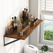 Heimlove Deep Floating Shelves for Wall, 16W x 12D Wood Wall Shelves Set of 2, Wide Floating Bookshelf for Living Room, Kitchen, Office, Bedroom and Decor Storage, with Metal Bracket - Rustic Brown