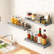 Floating Shelves for Wall Decor, Grey Shelves for Bathroom, Living Room, Bedroom, Picture Frames, Plants, Kitchen (Set of 3)
