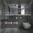 TOTIO Wide Grey Concrete Wallpaper Peel Stick 24x708inch Matte Thicken Waterproof Adhesive Dark Gray Cement Textured Contact Paper Vinyl Wall Paper for Store Rental House Industrial Style Cement Gray