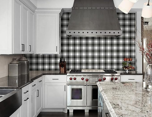 Guvana 17.7"x197" Black and White Peel and Stick Wallpaper Trellis Removable Contact Paper Modren Self-Adhesive Waterproof Wallpaper for Wall Paper Bedroom Shelves Drawer Liner Decorative
