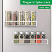 2 Pack Magnetic Spice Rack Organizer for Refrigerator and Microwave Oven, Metal Fridge Shelf for Kitchen, White