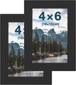 FrameWorks 2-Pack, 4x6 Picture Frame, Black – Classic Wooden Photo Frame with Tempered Glass, Modern Matte Finish for Prints, Posters, Certificates & Wall Decor – Gallery-Ready