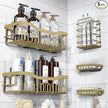 EUDELE 5-Pack Rustproof Stainless Steel Shower Caddy – No Drill Adhesive Bathroom Organizer with Large Capacity, Spacious Shower Shelves for Inside Shower, Kitchen & Home Decor Storage-XL Size