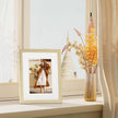 Vittanly 8x10 Picture Frame Set of 4, Display Pictures 5x7 with Mat or 8x10 without Mat, Engineered Wood with Shatter Resistant Plexiglass, Wall Gallery Photo Frames for Wall or Tabletop, Natural