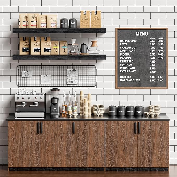 Heimlove 32 Inch Floating Shelves for Wall,Black 9.3
