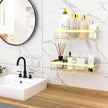 Moforoco Shower Caddy Shelf Organizer Rack, Self Adhesive Black Bathroom Shelves Basket, Home Farmhouse Wall Inside Organization and Storage Decor Rv Accessories, First Camper Apartment Essentials