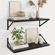 Axeman Deep Floating Shelves | 24 Inch Black Wall Shelves Set of 2 | 10 Inch Deep Wood Floating Shelves for Wall | 24