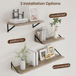 Axeman 12 Inch Deep Floating Shelves for Wall - 24 Inch Wide x 12 Inch Deep Wall Shelves Set of 2 - Rustic Grey Wood Floating Shelves for Living Room