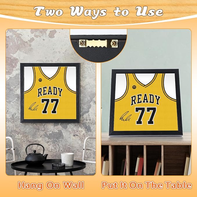 2 Pack T Shirt Display Frame, 15'' X 15'' Black Imitation Wood T Shirt Frame with 98% UV Protection Acrylic, 1" Depth of Usable Space Shadow Box, Display Case for Shirts, Jerseys, Memorabilia