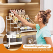 Spice Rack Organizer for Cabinet, 4 Tiered Spice Rack Organizer, Tiered Adjustable Spice Shelf for Kitchen (White-2Pcs)