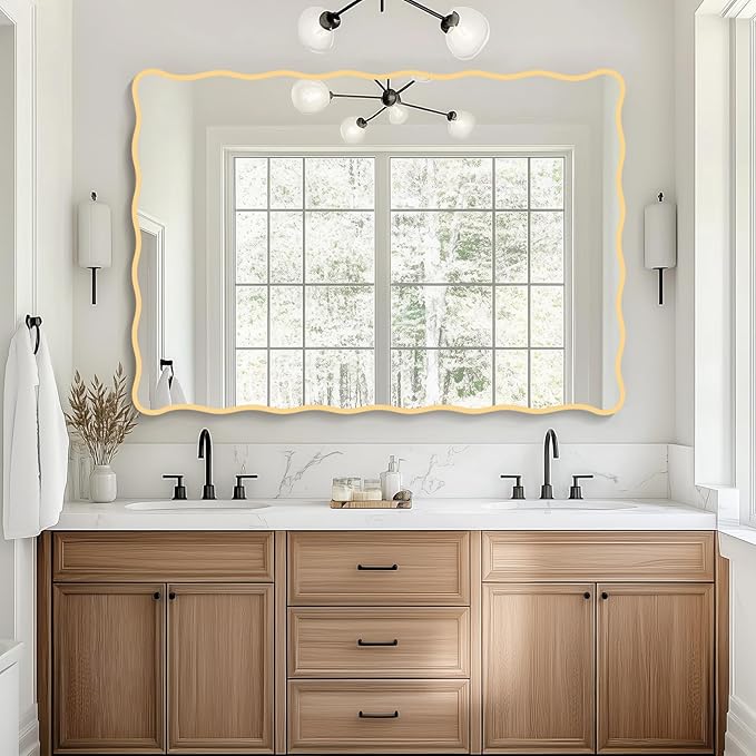 Gold Wavy Bathroom Mirror 28