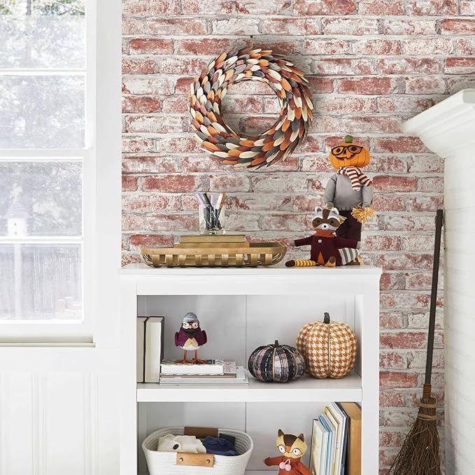 Sevalo Red Brick Wallpaper Peel and Stick Contact Paper for Walls 3D Faux Brick Contact Paper Self-Adhesive Removable Wallpaper for Bedroom Kitchen Backsplash Dorm Room Fireplace Accent 17.3inW 591inL
