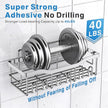 EUDELE 5-Pack Rustproof Stainless Steel Shower Caddy – No Drill Adhesive Bathroom Organizer with Large Capacity, Spacious Shower Shelves for Inside Shower, Kitchen & Home Decor Storage-XL Size
