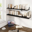 Fun Memories Floating Shelves for Wall, 12 Inch Deep Floating Shelves Set of 2, 36W x 12D Large Wall Shelf with Sturdy Metal Brackets for Living Room, Bathroom, Bedroom and Kitchen, Black