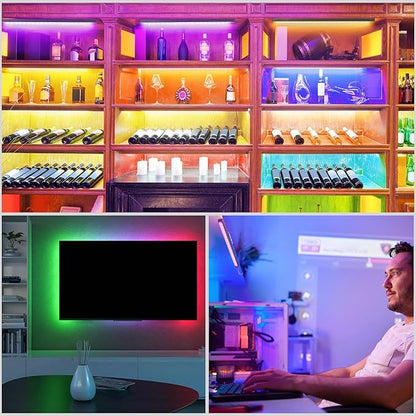 RGB Light Bar with Color Memory & Dimmable Brightness for Monitor/Desk, Under Cabinet Lights with 8 Colors & Dynamic Modes, Magnetic Installation for Kitchen, Room, Shelf, USB Powered