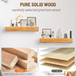 24 Inch Picture Ledge Shelf with Lip,Floating Shelves for Wall, Set of 2 Solid Pine Wood Shelves with Invisible Brackets, Wall Storage for Living Room, Bedroom, Kitchen, Bathroom(Carbonized Brown)