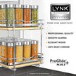 LYNK PROFESSIONAL® Élite™ Pull Out Spice Rack Organizer for Inside Kitchen Cabinets - 8-3/8 inch Wide - Slide Out Drawer – Wood/Chrome Sliding Spice Organization for cabinet - Spice Racks - 2 Tier