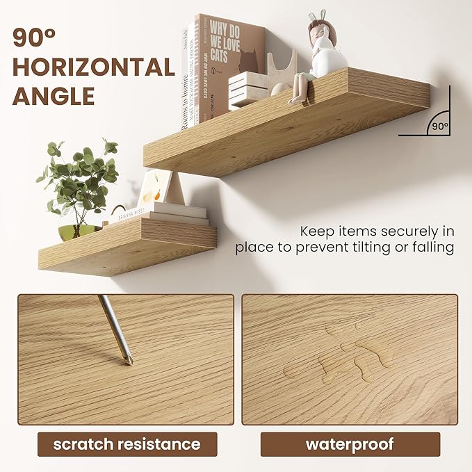 16 Inch Floating Shelves for Wall 2 Pack, 16
