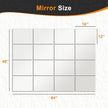 Delma Home Gym Mirror Tiles, Large Square Workout Mirrors (16x12'', 16-Piece), Full Body Wall Mirror for Garage, Bedroom, Bathroom