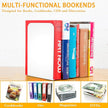 VFINE White Bookends 2 Pair, Metal Shelf Book Ends, Bookends for Shelves, Book Stopper for Heavy Books, Book Dividers for Home Office