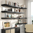 72 Inch Black Floating Shelf | 12 Inch Deep Floating Shelves Set of 1 | 72