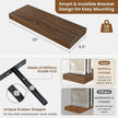 fuqing Floating Shelves for Wall, Wall Mounted Wood Floating Shelf with Invisible Brackets for Living Room, Bathroom, Bedroom, Kitchen Storage and Decor, 20 Inch Set of 2, Walnut